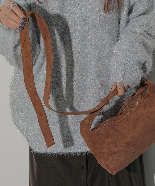 スウェード調 ハンド ショルダー マルチ ショルダーバッグ（ショルダーバッグ）｜en CAnAF（エンカナフ）