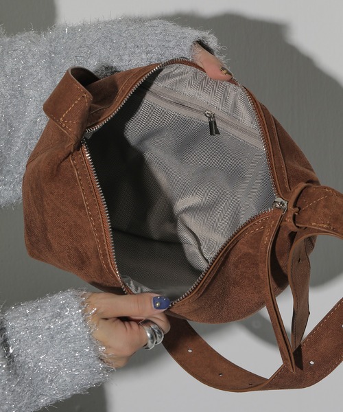 スウェード調 ハンド ショルダー マルチ ショルダーバッグ（ショルダーバッグ）｜en CAnAF（エンカナフ）