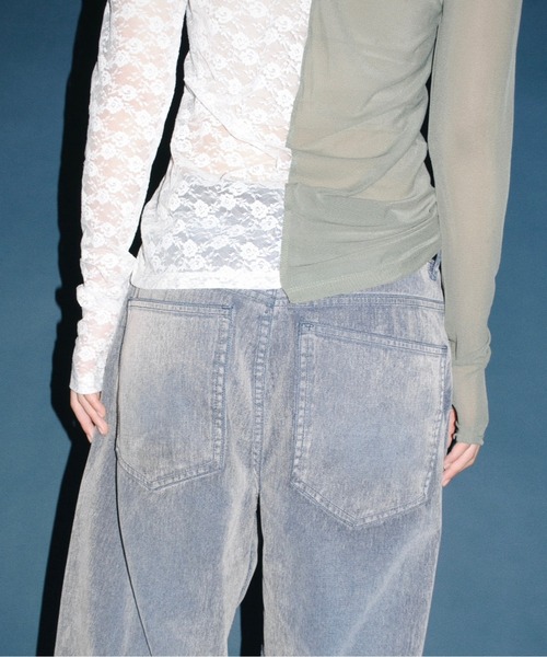 musubore（ムスボレ）の「2way half lace tops / ハーフレーストップス（Tシャツ/カットソー・レディース・ブラック/グリーン/ネイビー・FREE）」の14枚目の写真