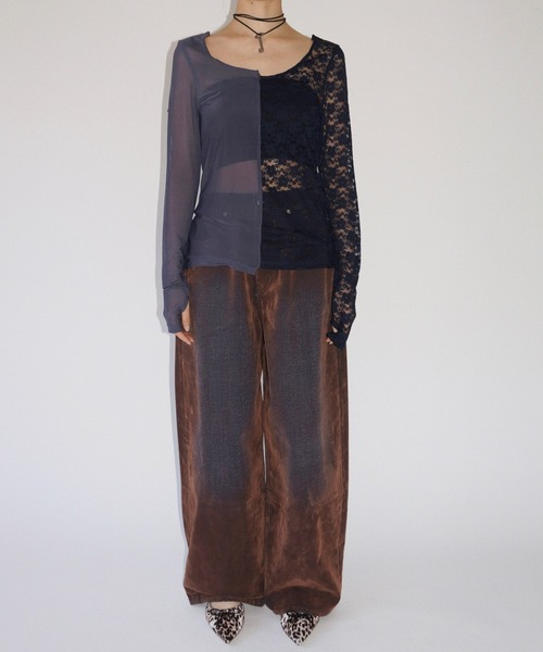 2way half lace tops / ハーフレーストップス 2way half lace tops / ハーフレーストップス（Tシャツ