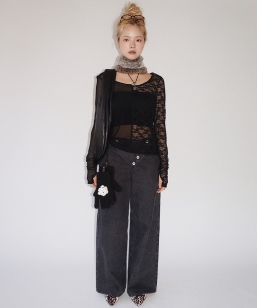 2way half lace tops / ハーフレーストップス 2way half lace tops / ハーフレーストップス（Tシャツ