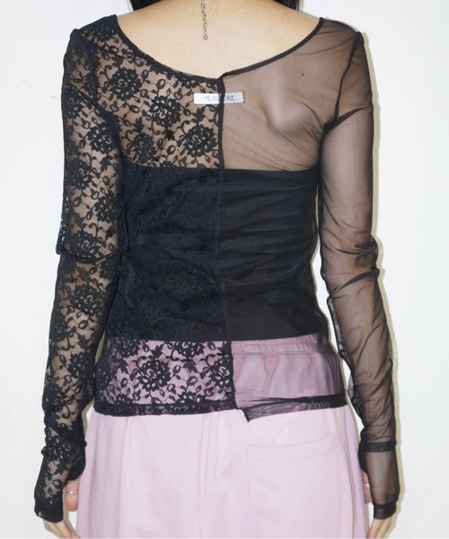 2way half lace tops / ハーフレーストップス（Tシャツ