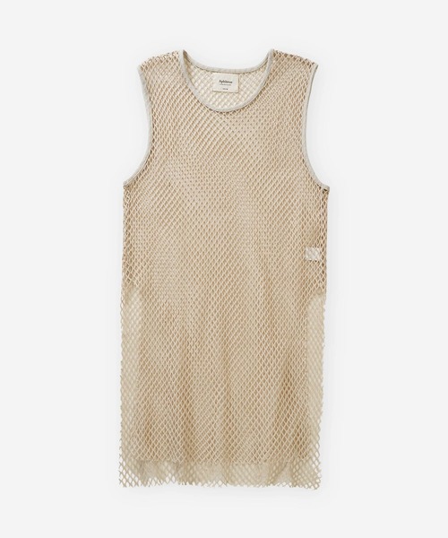 Aphlotus（アプロタス）の「ノースリーブカットオフレイヤードインナーT【無地＆メッシュ】（Tシャツ/カットソー・メンズ・ブラック系2/アイボリー系2/アイボリー系1/ブラック系1・LARGE/MEDIUM/SMALL）」の5枚目の写真