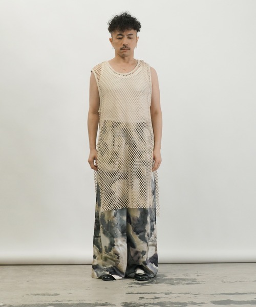 Aphlotus（アプロタス）の「ノースリーブカットオフレイヤードインナーT【無地＆メッシュ】（Tシャツ/カットソー・メンズ・ブラック系2/アイボリー系2/アイボリー系1/ブラック系1・LARGE/MEDIUM/SMALL）」の22枚目の写真