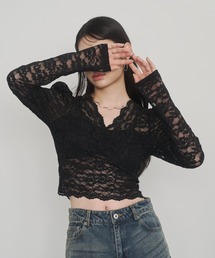 lace blouse/レースブラウス[カップ付き]