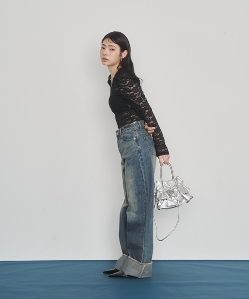 Happy John（ハッピージョン）の「lace blouse/レースブラウス[カップ付き]（シャツ/ブラウス・レディース・ブラック/ホワイト・FREE）」の18枚目の写真