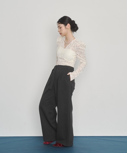 lace blouse/レースブラウス[カップ付き]（シャツ/ブラウス）｜Happy