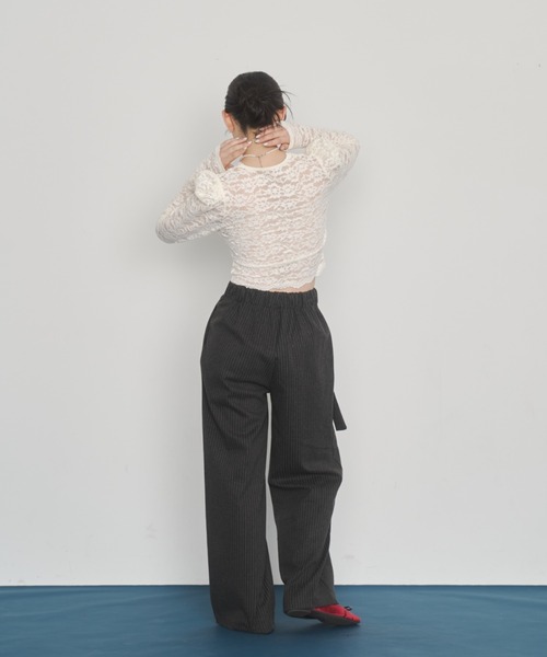 Happy John（ハッピージョン）の「lace blouse/レースブラウス[カップ付き]（シャツ/ブラウス・レディース・ブラック/ホワイト・FREE）」の6枚目の写真