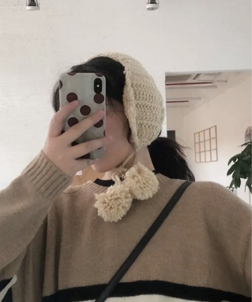 ammy.（エイミードット）の「【 ammy. / エイミードット 】 ポンポン ニット イヤーマフ（イヤーマフ・レディース・ベージュ/グレー/ブラック/アイボリー/レッド/テラコッタ・FREE）」の16枚目の写真