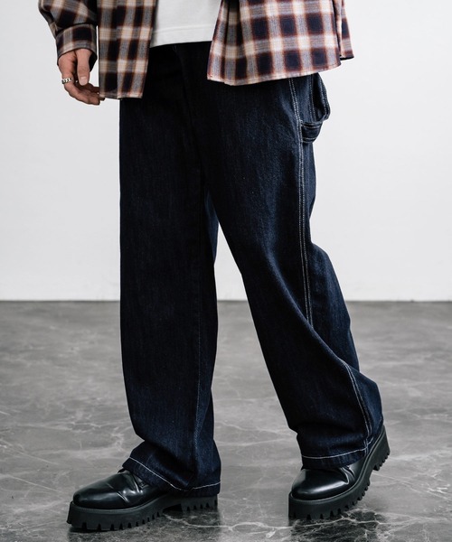 ワイドデニムペインターパンツ（デニムパンツ）｜Rocky Monroe（ロッキーモンロー）