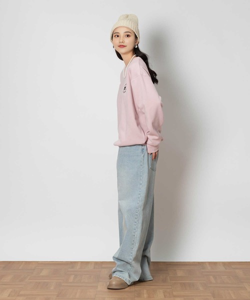CONVERSE（コンバース）の「CONVERSE(コンバース)【レディース】裏起毛クルースウェット（スウェット・レディース・ブラック/ピンク/キナリ・M/L/XL/S）」の5枚目の写真