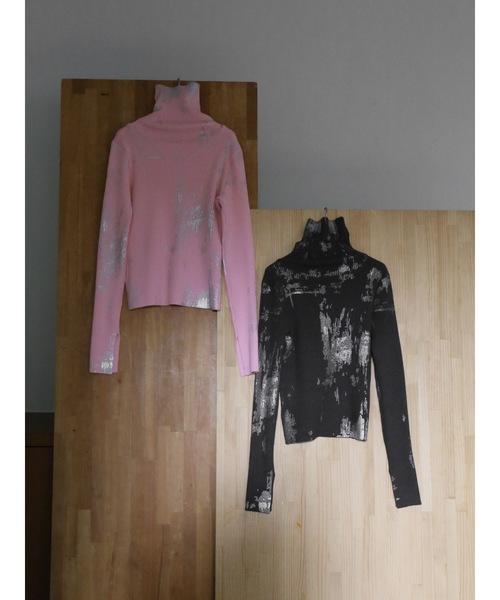 Katrin TOKYO（カトリーントーキョー）の「foil rib turtle knit（ニット/セーター・レディース・ピンク/チャコールグレー・FREE/XS）」の13枚目の写真