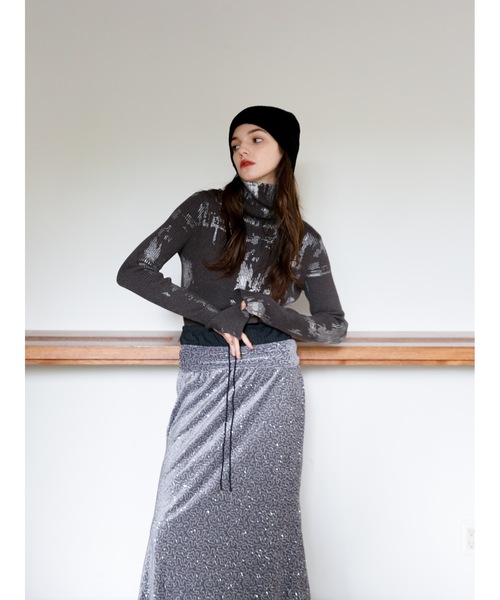 Katrin TOKYO（カトリーントーキョー）の「foil rib turtle knit（ニット/セーター・レディース・ピンク/チャコールグレー・FREE/XS）」の16枚目の写真