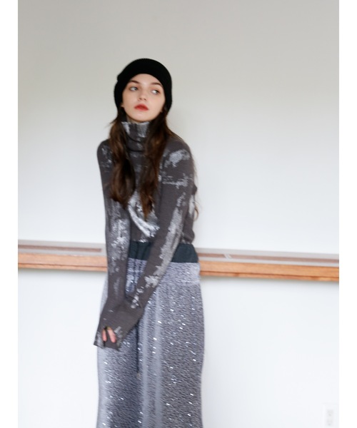 Katrin TOKYO（カトリーントーキョー）の「foil rib turtle knit（ニット/セーター・レディース・ピンク/チャコールグレー・FREE/XS）」の17枚目の写真