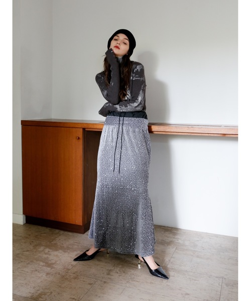 Katrin TOKYO（カトリーントーキョー）の「foil rib turtle knit（ニット/セーター・レディース・ピンク/チャコールグレー・FREE/XS）」の18枚目の写真
