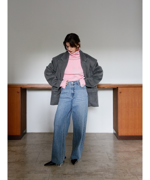 Katrin TOKYO（カトリーントーキョー）の「foil rib turtle knit（ニット/セーター・レディース・ピンク/チャコールグレー・FREE/XS）」の21枚目の写真