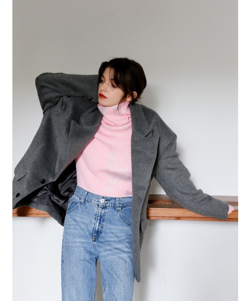 Katrin TOKYO（カトリーントーキョー）の「foil rib turtle knit（ニット/セーター・レディース・ピンク/チャコールグレー・FREE/XS）」の22枚目の写真