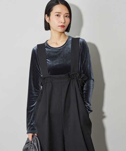 CITEN（シテン）の「＜CITEN＞ベロアコンパクトロンT（Tシャツ/カットソー・レディース・ライトブルー/オフホワイト/ブラック・FREE）」の4枚目の写真