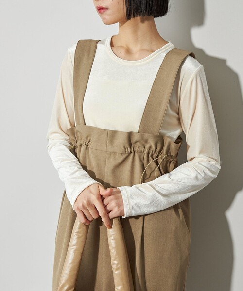 CITEN（シテン）の「＜CITEN＞ベロアコンパクトロンT（Tシャツ/カットソー・レディース・ライトブルー/オフホワイト/ブラック・FREE）」の8枚目の写真