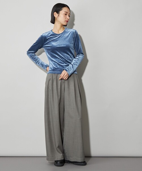 CITEN（シテン）の「＜CITEN＞ベロアコンパクトロンT（Tシャツ/カットソー・レディース・ライトブルー/オフホワイト/ブラック・FREE）」の11枚目の写真