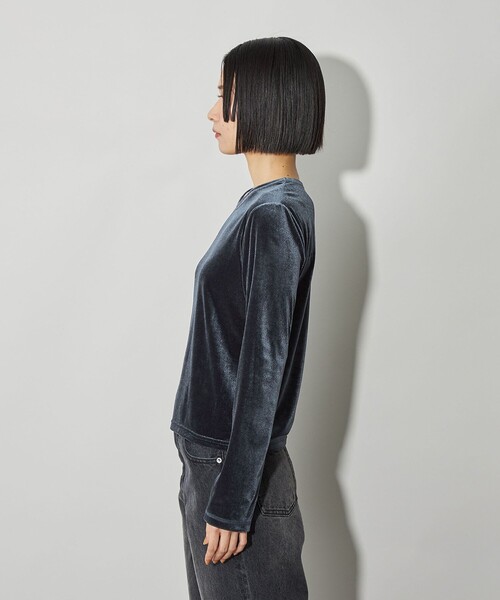 CITEN（シテン）の「＜CITEN＞ベロアコンパクトロンT（Tシャツ/カットソー・レディース・ライトブルー/オフホワイト/ブラック・FREE）」の13枚目の写真