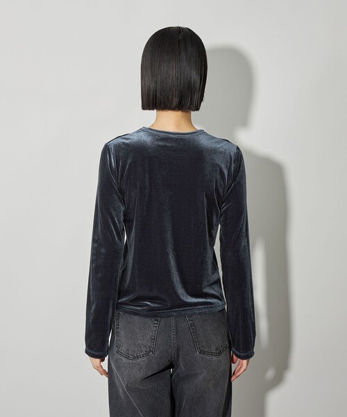 CITEN（シテン）の「＜CITEN＞ベロアコンパクトロンT（Tシャツ/カットソー・レディース・ライトブルー/オフホワイト/ブラック・FREE）」の14枚目の写真