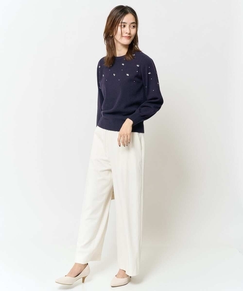 a.v.v(アーヴェヴェ)の「キラキラビジューニット(ニット/セーター・レディース・ネイビー/ダークインディゴブルー・36/34/38/42/40)」の11枚目の写真
