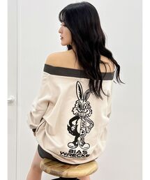 GYDA | BICOLOR POSH BUNNY Vネックスウェットトップス(スウェット)