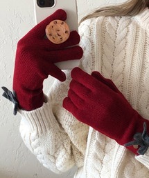 手袋（レッド/赤色系・ウール・ニット）ファッション通販 - ZOZOTOWN