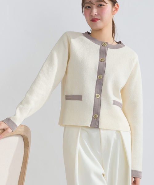 PICCIN(ピッチン)の「【WEB限定】ジャケット風バイカラーカーディガン(カーディガン/ボレロ・レディース・ブラック/オフホワイト・M/L)」の18枚目の写真