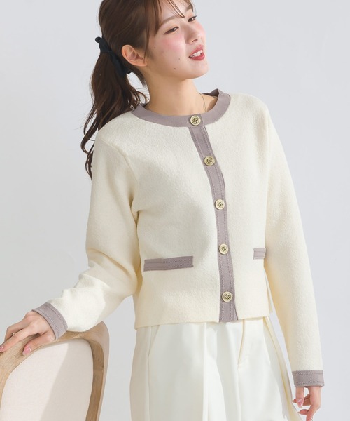 PICCIN(ピッチン)の「【WEB限定】ジャケット風バイカラーカーディガン(カーディガン/ボレロ・レディース・ブラック/オフホワイト・M/L)」の21枚目の写真