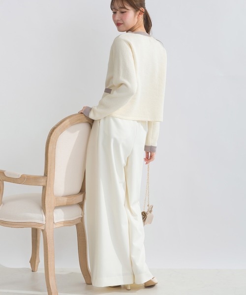 PICCIN(ピッチン)の「【WEB限定】ジャケット風バイカラーカーディガン(カーディガン/ボレロ・レディース・ブラック/オフホワイト・M/L)」の6枚目の写真
