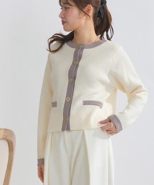 PICCIN(ピッチン)の「【WEB限定】ジャケット風バイカラーカーディガン(カーディガン/ボレロ・レディース・ブラック/オフホワイト・M/L)」の19枚目の写真