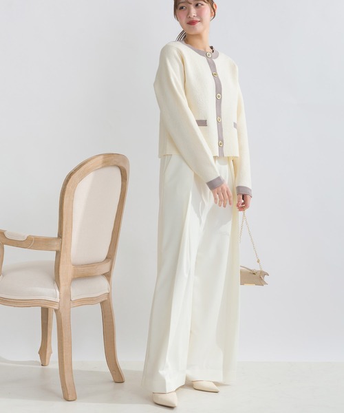 PICCIN(ピッチン)の「【WEB限定】ジャケット風バイカラーカーディガン(カーディガン/ボレロ・レディース・ブラック/オフホワイト・M/L)」の5枚目の写真