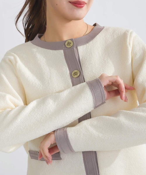 PICCIN(ピッチン)の「【WEB限定】ジャケット風バイカラーカーディガン(カーディガン/ボレロ・レディース・ブラック/オフホワイト・M/L)」の16枚目の写真