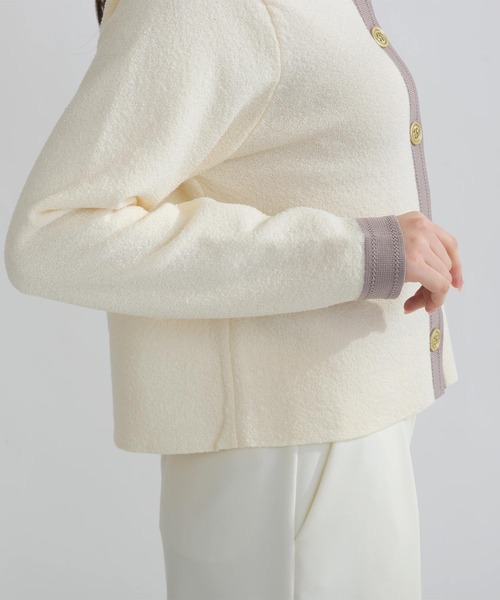 PICCIN(ピッチン)の「【WEB限定】ジャケット風バイカラーカーディガン(カーディガン/ボレロ・レディース・ブラック/オフホワイト・M/L)」の17枚目の写真