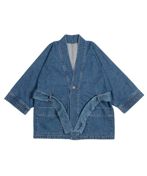 OPULENCE(オーピュレンス)の「Wrap Denim Town Jacket(デニムジャケット・レディース・ブラック/インディゴブルー・FREE)」の6枚目の写真