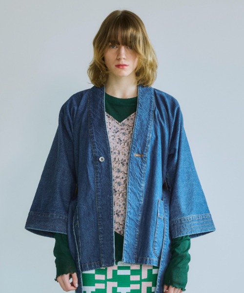OPULENCE(オーピュレンス)の「Wrap Denim Town Jacket(デニムジャケット・レディース・ブラック/インディゴブルー・FREE)」の14枚目の写真