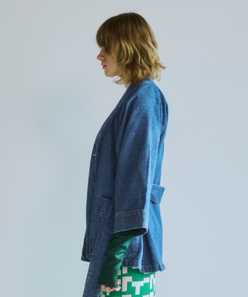 OPULENCE(オーピュレンス)の「Wrap Denim Town Jacket(デニムジャケット・レディース・ブラック/インディゴブルー・FREE)」の15枚目の写真