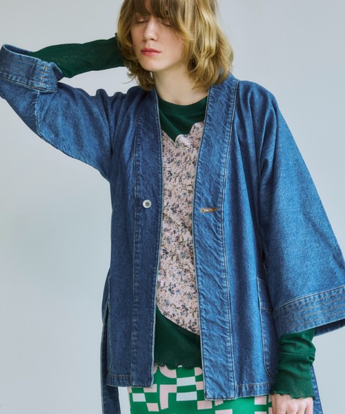 OPULENCE(オーピュレンス)の「Wrap Denim Town Jacket(デニムジャケット・レディース・ブラック/インディゴブルー・FREE)」の17枚目の写真