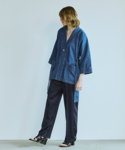 OPULENCE(オーピュレンス)の「Wrap Denim Town Jacket(デニムジャケット・レディース・ブラック/インディゴブルー・FREE)」の22枚目の写真