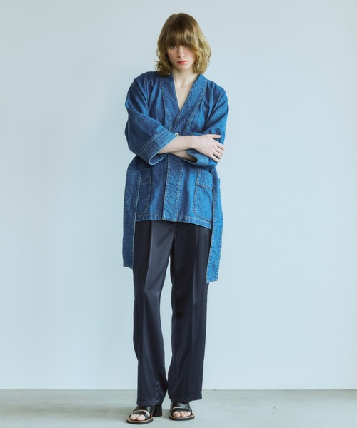 OPULENCE(オーピュレンス)の「Wrap Denim Town Jacket(デニムジャケット・レディース・ブラック/インディゴブルー・FREE)」の21枚目の写真