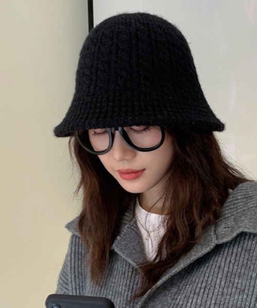 VIBGYOR（ヴィブジョー）の「pur chouchou/ニット バケットハット P4436（ハット・レディース・アイボリー/ブラック・FREE）」の5枚目の写真