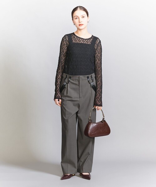 BEAUTY&YOUTH UNITED ARROWS(ビューティーアンドユースユナイテッドアローズ)の「サスペンダー ストレートパンツ -2WAY-(スラックス・レディース・ダークグレー/ベージュ・S/M)」の4枚目の写真