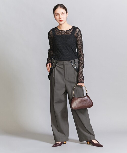 BEAUTY&YOUTH UNITED ARROWS(ビューティーアンドユースユナイテッドアローズ)の「サスペンダー ストレートパンツ -2WAY-(スラックス・レディース・ダークグレー/ベージュ・S/M)」の5枚目の写真