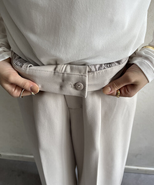 DouDou(ドゥドゥ)の「【オケージョン対応】【WEB限定】ダブルクロスワイドパンツ(その他パンツ・レディース・グレイッシュベージュ/ネイビー・FREE)」の19枚目の写真