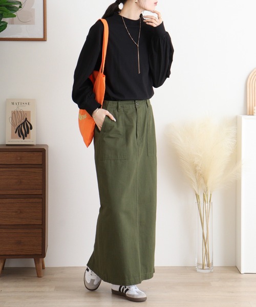 atONE(アットワン)の「バルーンスリーブモックネックトップス(Tシャツ/カットソー・レディース・ミント/オフホワイト/チャコールグレー/グレイッシュベージュ/ブラック・4L~5L/M-L/LL~3L)」の19枚目の写真