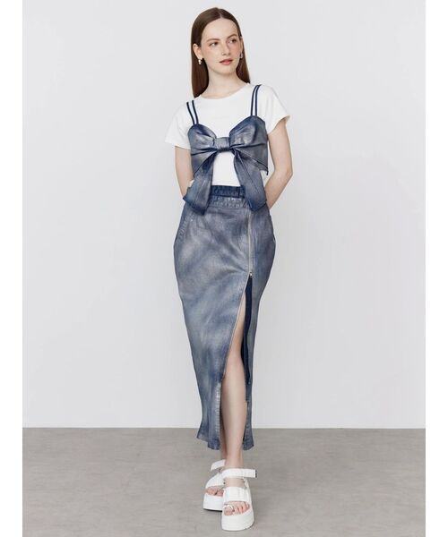 セール】GLITTER DENIM ZIP TIGHT SKIRT/グリッターデニムジップ