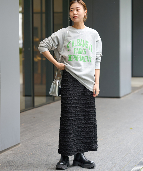 JOURNAL STANDARD relume（ジャーナルスタンダード　レリューム）の「《追加》シャーリングジャガードスカート（スカート・レディース・ブラック・FREE）」の5枚目の写真