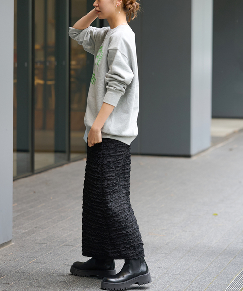 JOURNAL STANDARD relume（ジャーナルスタンダード　レリューム）の「《追加》シャーリングジャガードスカート（スカート・レディース・ブラック・FREE）」の7枚目の写真